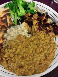 Indian chicken and dal. No matter how you spell dal (daal, dhal, dal) it's my favourite.